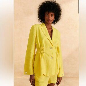 Farm Rio Peplum Yellow Blazer NWT XL